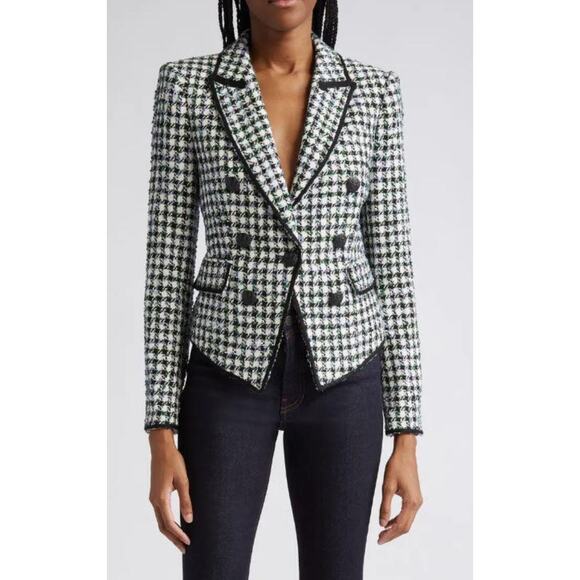 Veronica Beard Diego Tweed Check Dickey Jacket size 2